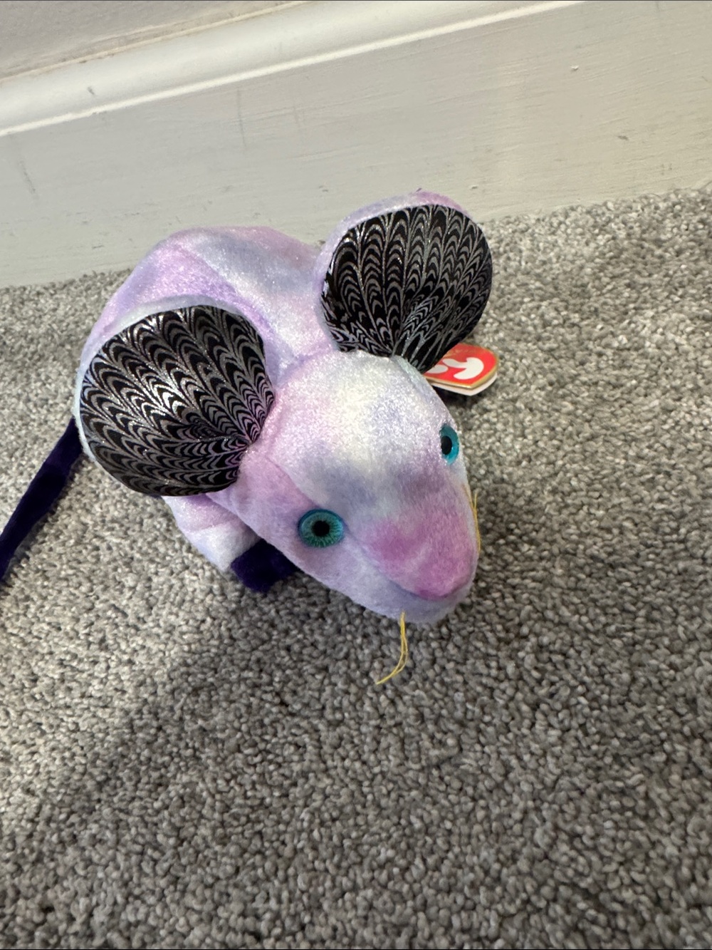 Ty Plush Mouse Crossbody Bag in Purple and Pink